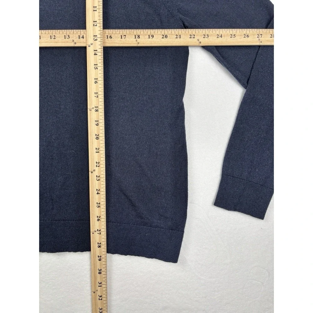 Banana‎ Republic 100% Merino Wool V-Neck Sweater Navy Blue Size L